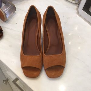 Rachel Comey suede peep toe heels